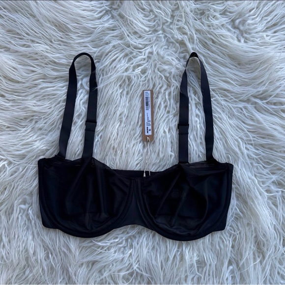 SKIMS No Show Unlined Demi Bra 34DD Onyx NWT - Picture 1 of 4